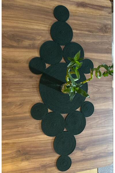 RKSATOLYE Jüt Hasır Runner, 45*110, Mutfak Masa Örtüsü, El Yapımı