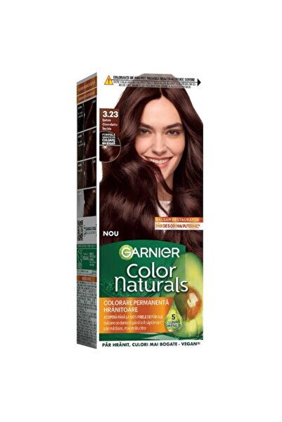 Garnier Set of 3 x Color Naturals Permanent Hair Dye 3.23 Dark Chocolate Satin, 110 ml
