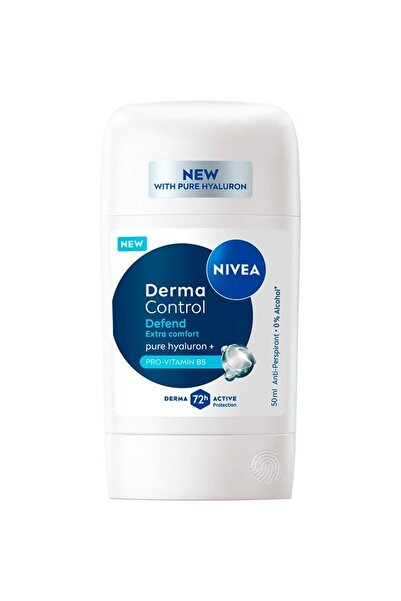 NIVEA Set of 3 x Antiperspirant Stick for Women, Derma Control Defend, 72 h, 50 ml