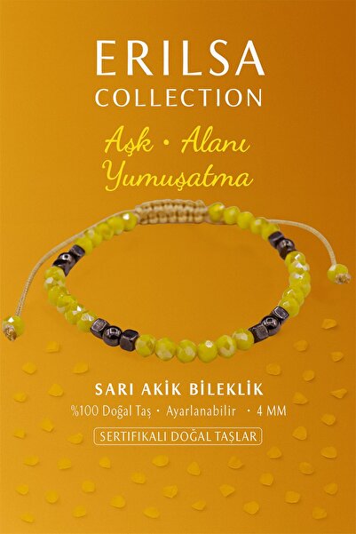 Erilsa Certified Love Area Softening Energy Activation Bracelet – Yellow Agat...