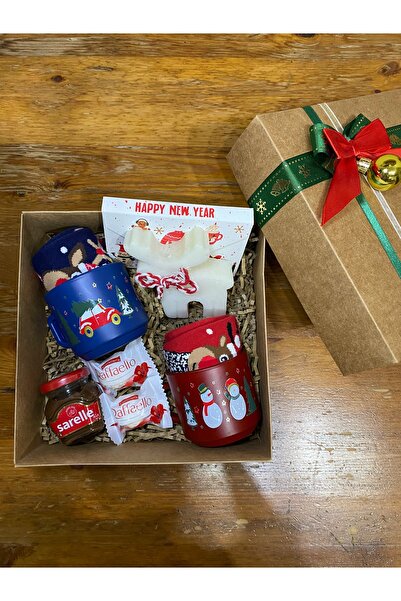Sweet Yılbaşı kupası ,yeni yıl hediye kutusu ,geyikli mum ,yılbaşı defteri ,2...