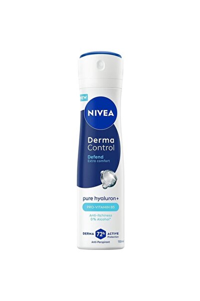 NIVEA Set of 3 x Antiperspirant Spray for Women, Derma Control Defend, 72 h, 150 ml