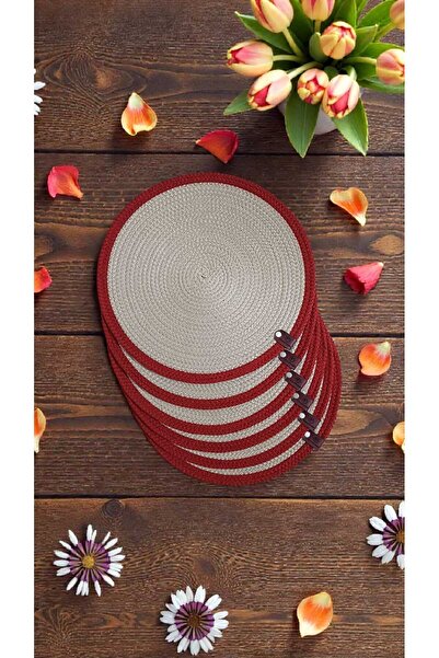 trendtrade Amerikan Servis Runner 6 Lı Sunum Supla Çeyiz Takımı Örgü Tabak Al...