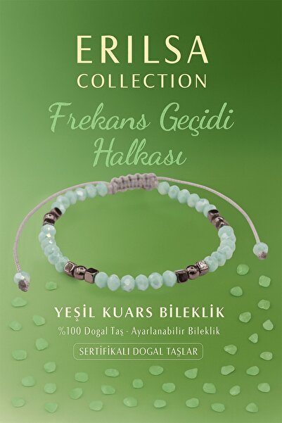 Erilsa سوار تنشيط الطاقة ذو التردد المعتمد - حجر الكوارتز الأخضر الطبيعي وتير...