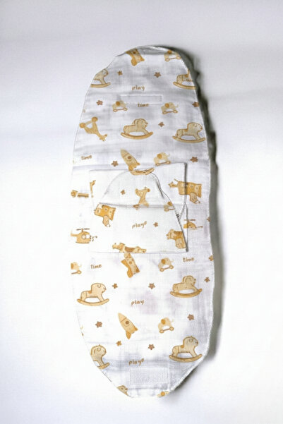 Çimen Butikk Half Swaddle with Giraffe Pattern 0-4 Months 100% Cotton Baby Co...