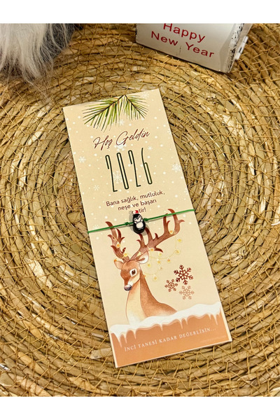 FIERA JEWELRY Penguin Detail Christmas Card String Bracelet – 2026 Themed