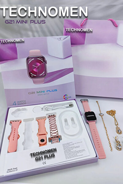 ozbience Şık G-21 Mini Plus 41mm Akıllı Saat ve Hediye Seti, Kadınlara Özel