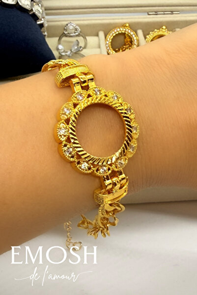 EMOSH de Lamour سوار عالي الجودة بفتحات ذهبية ربع دائرية |   هدية للمناسبات ا...