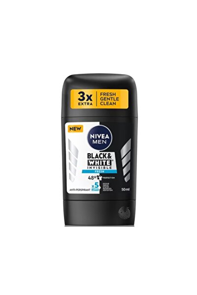 NIVEA Set of 3 x Men's Deodorant Stick, Black&White Fresh, 50 ml