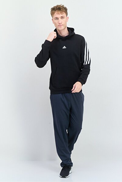 adidas Men Sportswear Fit Long Sleeves Outdoor Hooded Sweatshirt, Black