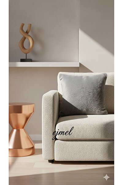 EJMEL Luxury Textured Modern Black Plush Throw Pillow Cover Decorative Pillowcase 45X45 Furry 1Pc