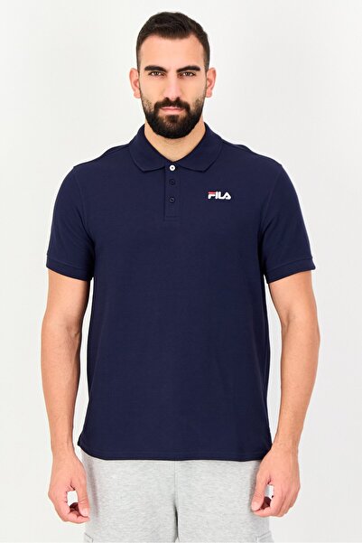 FILA Men Sportswear Fit Short Sleeve Outdoor Polo Shirt, Navy