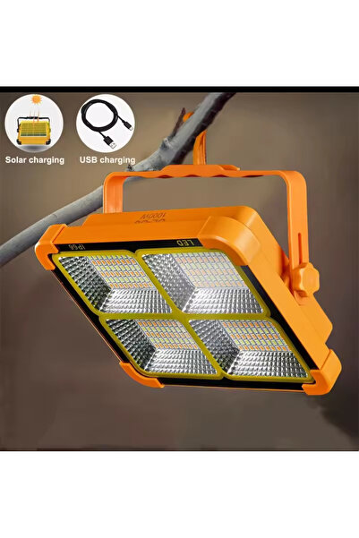 Generic Solar Charging Emergency Flood Light – Multi-Function Portable LED Work Light with Power Bank