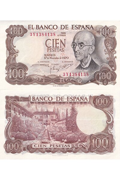 emir koleksiyon coin & paper collection İspanya 1970 Yılı 100 Pesetas Yabancı...