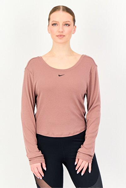 Nike Women Tight Fit Long Sleeve Training T-Shirt, Mauve