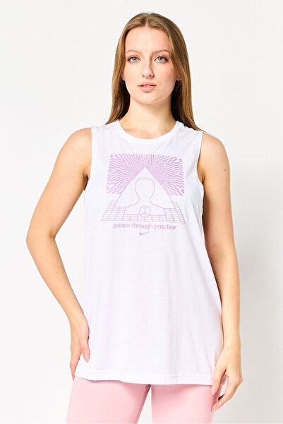 Nike Women Dri-Fit Sleeveless Yoga Top, White