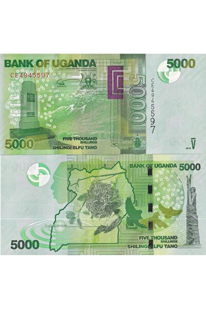 emir koleksiyon coin & paper collection Uganda 2019 Yılı 5000 Shillings Yaban...