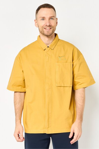 Nike Men Loose Fit Short Sleeve Outdoor Shirt, Mustard