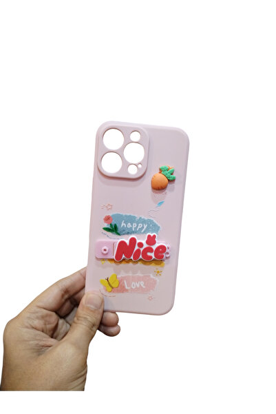 PAST WORLD Cute women's case for iPhone 16 Pro Max with a 3D flower design – stylish and summery protection