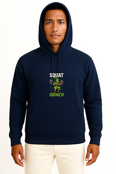 Bahriyeli Collection cu glugă Gym Fitness Squat Grinch Chest cu imprimeu Unis...