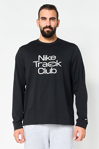 Nike Men Sportswear Fit Long Sleeve Running T-Shirt, Black