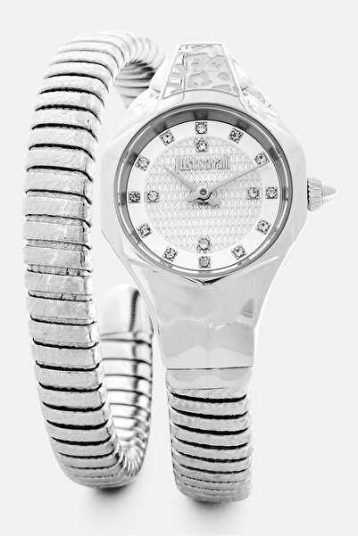 Just Cavalli Women JC1L270M0015 Stainless Steel Signature Snake Analog Watch 22 mm, Silver