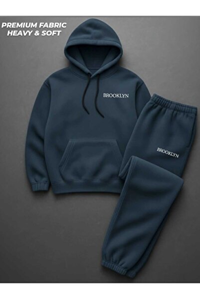 woonkey Brooklyn Printed Premium Tracksuit Set – Heavy Fabric, Soft Texture, Unisex Hoodie + Jogger