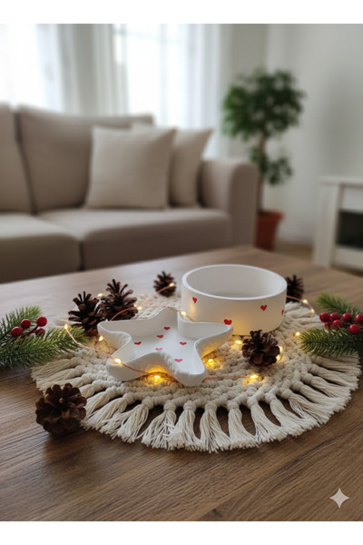 Denegra Design Kalp Desenli Beton Dekoratif Kaseler-El yapımı