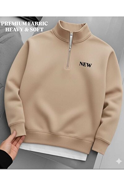 woonkey Unisex Premium Heavy Fabric Half Zipper Oversized Sweat – New Season – Soft & Thick Texture