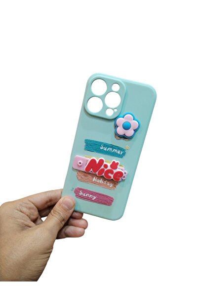 PAST WORLD Cute women's case for iPhone 16 Pro Max with a 3D flower design – stylish and summery protection