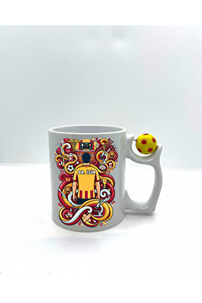 MRN Tasarım Doktor Mesleği Sarı Kırmızı Kupa Bardak Kişiye Özel Meslek Kupa B...