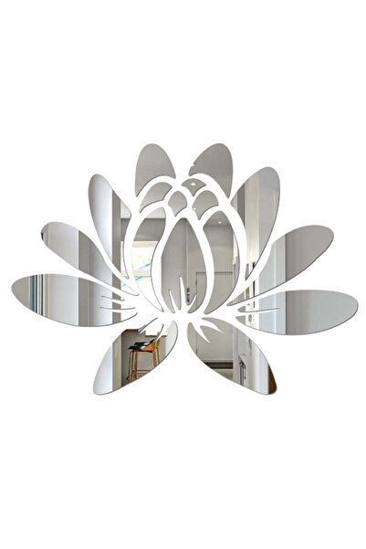 AS TASARIM LAZER ÇİÇEK004 MODEL DUVAR DEKORASYON SÜS GÜMÜŞ RENK 50 x 50 CM 17...