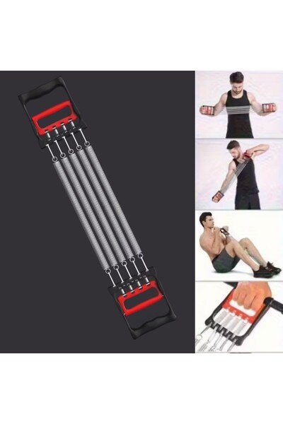 Göğüs Genişletme ve Kuvvet Egzersiz Aleti – 5 Yaylı 5 Kademeli Ayarlanabilir Fitness ve Kuvvet Antre