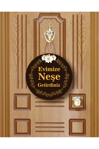 M&H Quality Ornament pentru ușă din MDF cu inscripția: „Ați adus fericire în ...