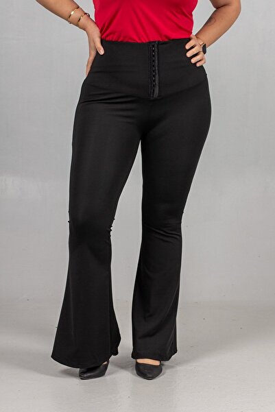 Truva XXL Büyük Beden Korse Kancalı İspanyol Paça Tayt