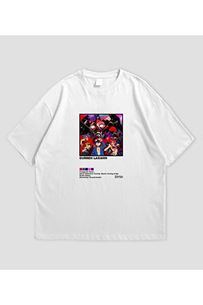 SVART WEAR Μπλουζάκι Unisex Gurren Lagann Anime με τύπωμα oversized