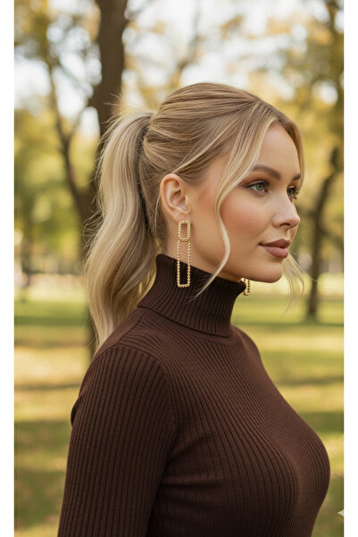 K-ODEA BUTİK Women's Transitional and Winter Brown Knitwear Bady