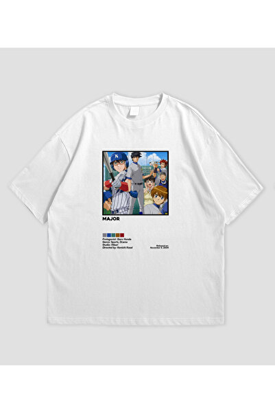 SVART WEAR Major Anime cu imprimeu supradimensionat Unisex tricou