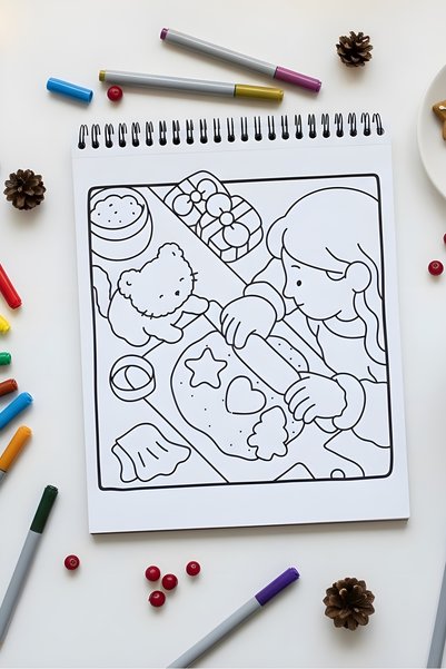 M&H Coloring Winter Girl - 21X21 cm Coloring Book, for Children and Adults