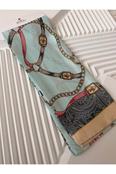 AKSESUARIM Colorful, Stylish, Designed, Rectangular Satin Scarf (the Size Is 15Cmx150Cm)