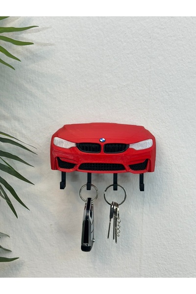 Butik 3D Printing Decorative Bmw M3 F30 Red Color Keychain with Front Model Design