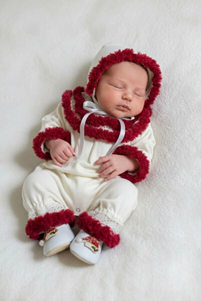 Şeker Tadında Tasarımlar مجموعة الأميرة - بدلة من الدانتيل المطرز يدويًا - أحمر