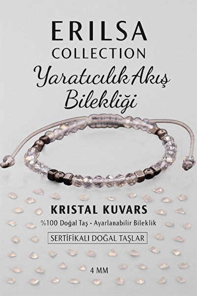 Erilsa سوار الطاقة الإبداعية المعتمد - كوارتز كريستالي وحجر طبيعي تيراهيرتز 4 مم