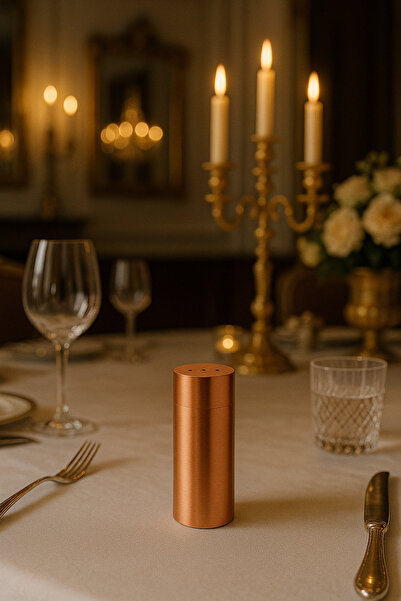 Davet Stainless Steel Copper Salt Shaker - Stainless Steel Salt Shaker 9Cm*3.5Cm