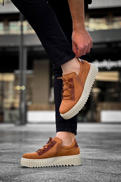 Mhoda Shoes Rlxx502 Bold Lace-Up Suede Men's Casual Sneaker Shoes Skt - Tan