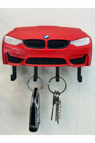 Butik 3D Printing Decorative Bmw M3 F30 Red Color Keychain with Front Model Design