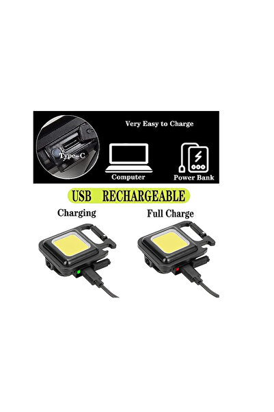 OEM 800 Lumens LED Flashlight, 3 Light Modes, USB-C Rechargeable, 180° Holder, Magnet and Can Opener