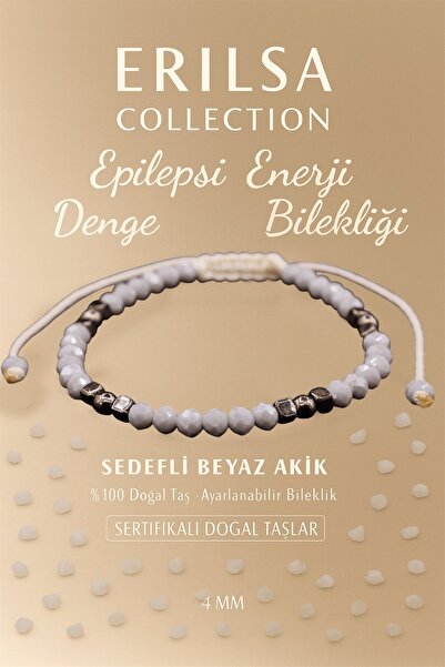 Erilsa Certified Epilepsy Balance Energy Bracelet - Pearlescent White Agate a...
