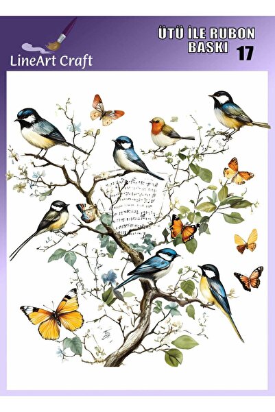 LİNEART Ütü ile Rubon Baskı Transfer Kağıdı No:RB17-30x30cm