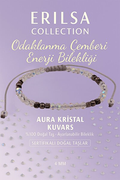 Erilsa سوار الطاقة المركزية المعتمد - كريستال هالة كوارتز وحجر تيراهيرتز الطب...